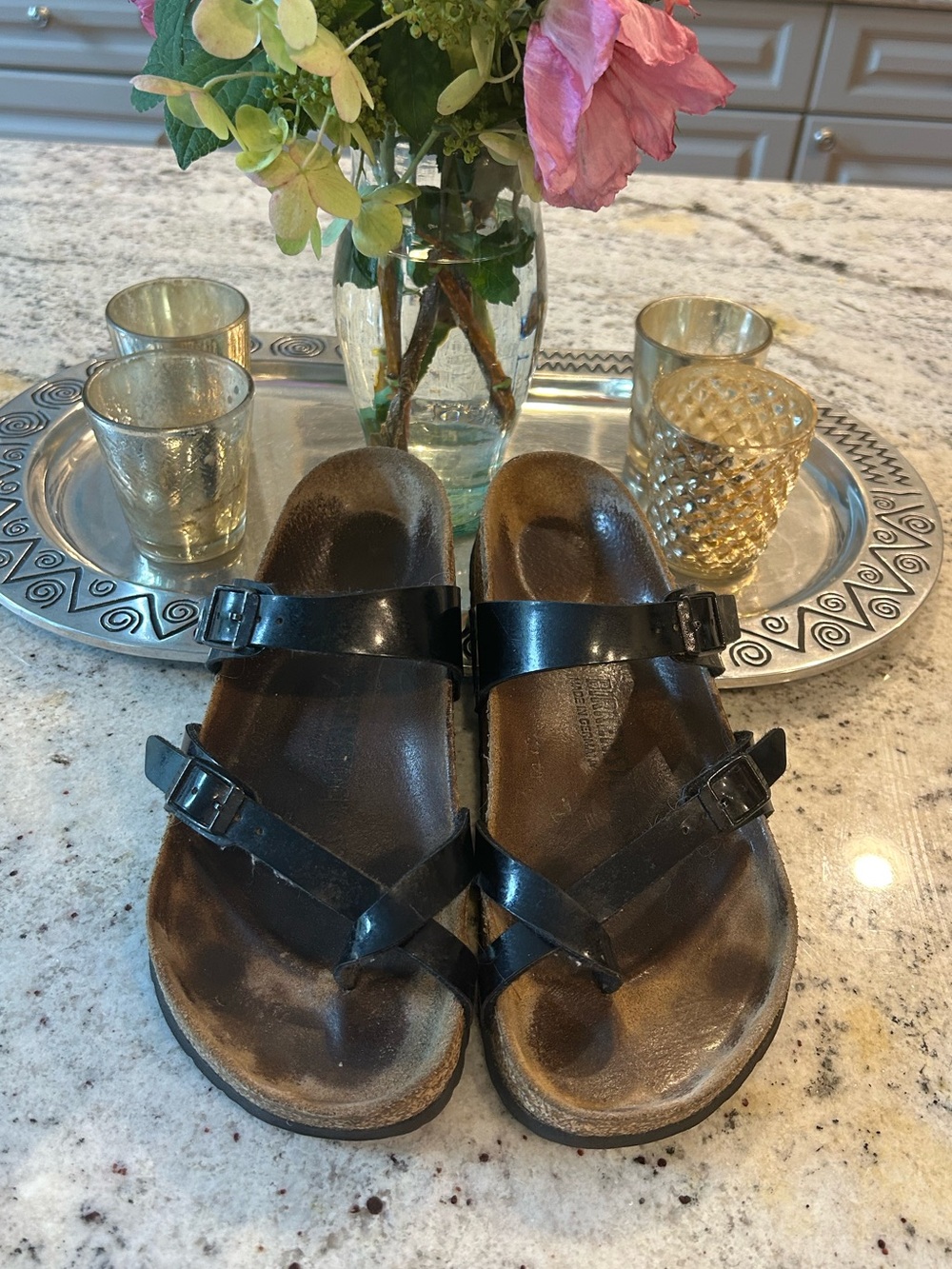 Birkenstock Mayari Black Strappy Buckle Sandals in Black Patent Leather🤩🖤🥰
